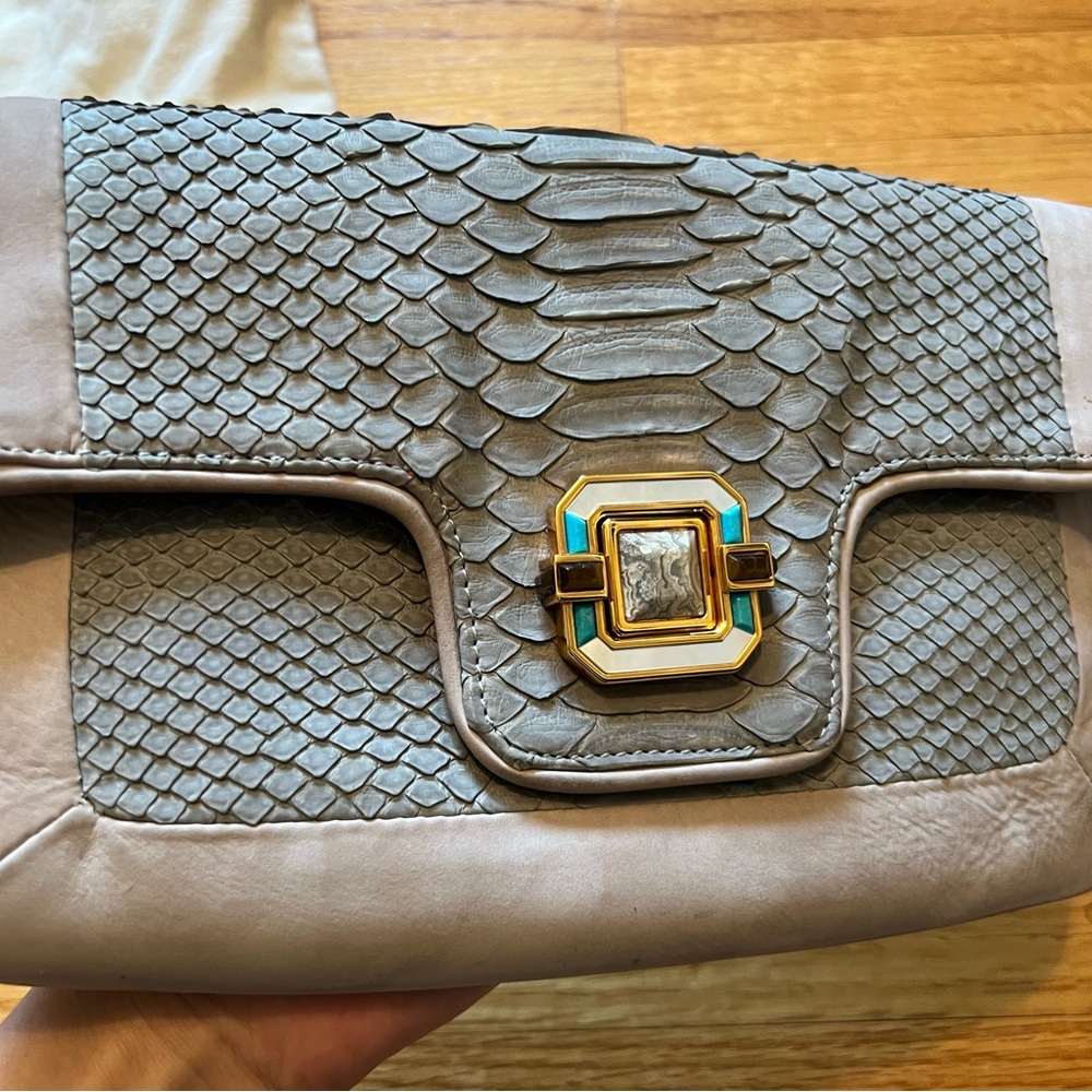Bara Boux leather python clutch - Picture 4 of 6